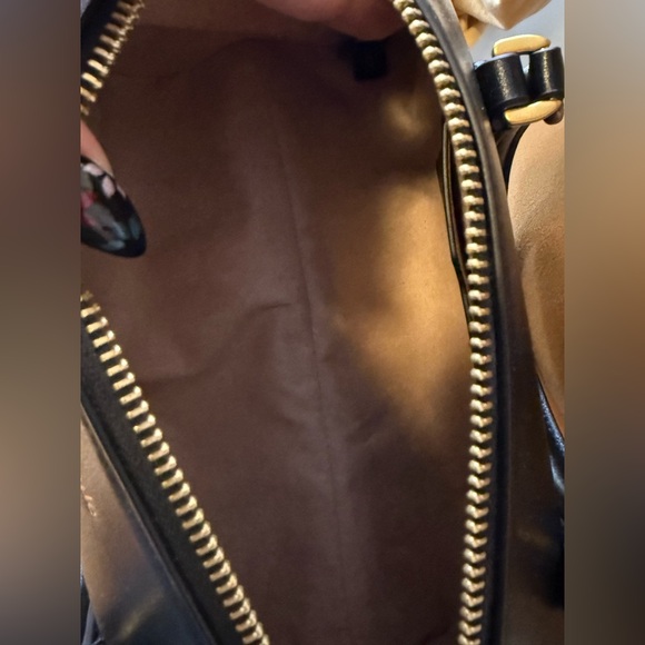 NWT kate spade new york Women's Spade Icon Fine Grain Leather Small Barrel Bag - Picture 3 of 5